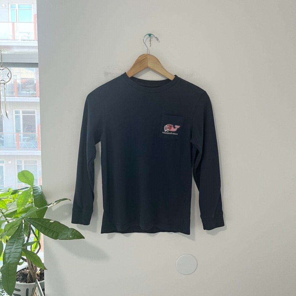 Vineyard Vines Boy's Blue I Love Lacrosse Graphic Long Sleeve Top Size Small